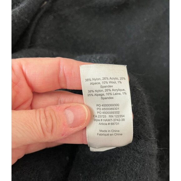 Wilfred Free Alpaca Wool Blend Longline Cardigan Black Oversized Cozy Fall Layer - Picture 12 of 13